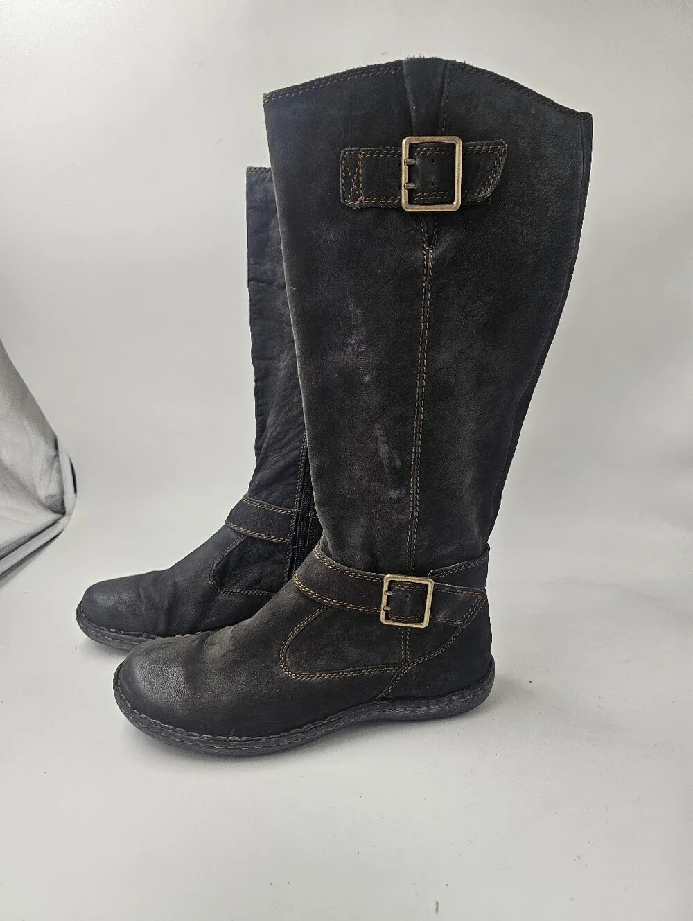 b.o.c. by Born Austin Tall Black Leather Riding Boots Sz 10
